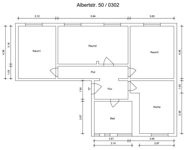 Grundriß des Mietobjektes: Albertstraße 50